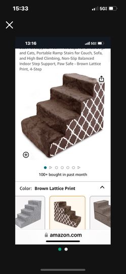 FOLDABLE PET STEPS/STAIRS WITH CERTIPUR-US CERTIFIED FOAM FOR DOGS AND CATS BY BEST PET SUPPLIES - 4 STEP 22"