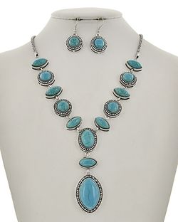 Gorgeous turquoise Stone necklace Set