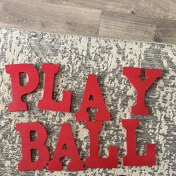 9 Inch Wooden Letters "Play ball"