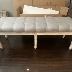 White seating bench