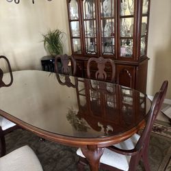 Cherry Wood dining Table & China Cabinet