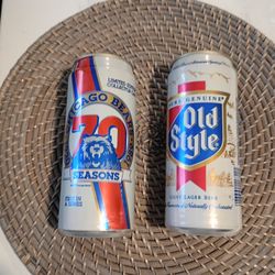 Two Football Chicago Bears Empty Collectible Cans