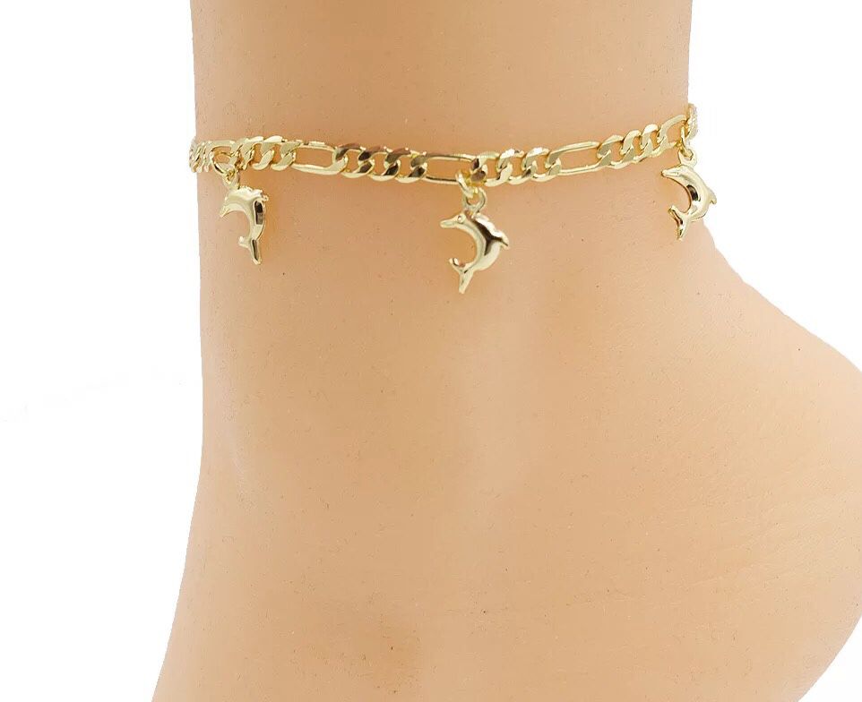 Anklets Dolphins gold plated 