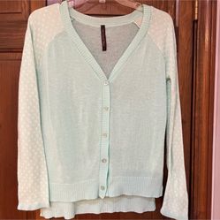 Women’s mint green cardigan sweater size large