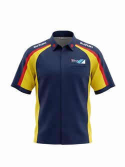 Vintage Team Suzuki Racing Pit Shirt - Men's XL - Official Race Gear (Y2K / 2007)