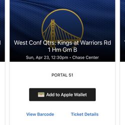 Warriors VS Kings Game 4 Ticket