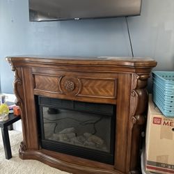 Oak Electric Fireplace/ TV Stand