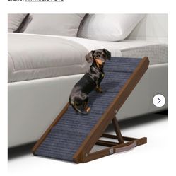 PATHOSIO Dog Ramps for Bed Portable Dog Ramp for Couch, Folding Dog Ramp for All Breeds Real Wooden Ramp for Dogs to Get on Bed, Adjustable Dog Ramp f