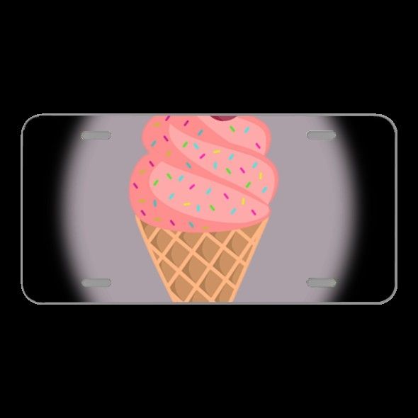License Plate Novelty Car Front Ice Cream Strawberry Ice Cream Shop