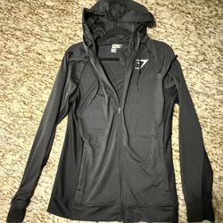Women’s GymShark size Medium Gray/Black Full Zip Jacket/Hoodie