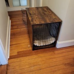 Rustic Megidok Wooden Dog Crate with Tabletop