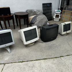 3 Vintage Gaming Monitors and Panasonic CRT TV