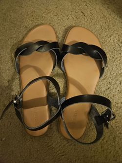 Black braided sandals
