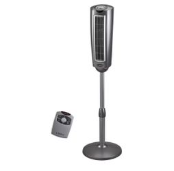 Lasko 52" 3-Speed Adjustable Oscillating Remote Controlled Pedestal Tower Fan, Gray, 2535