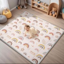 Foldable Baby Play Mat, 50x50Inch Playpen Mat, Safe Foam Playmat for Tummy Time, Waterproof Playmats for Babies and Toddlers