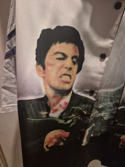 Vintage 2XL Scarface Tony Montana Dragonfly Button Up Shirt 