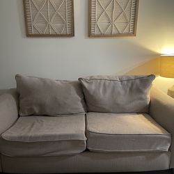 Dark Beige Couch - Converts to Queen Size Bed