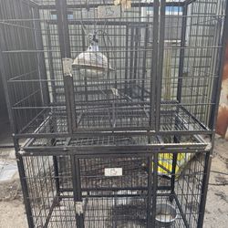 Black Dog Crate With Wire Litter Pans