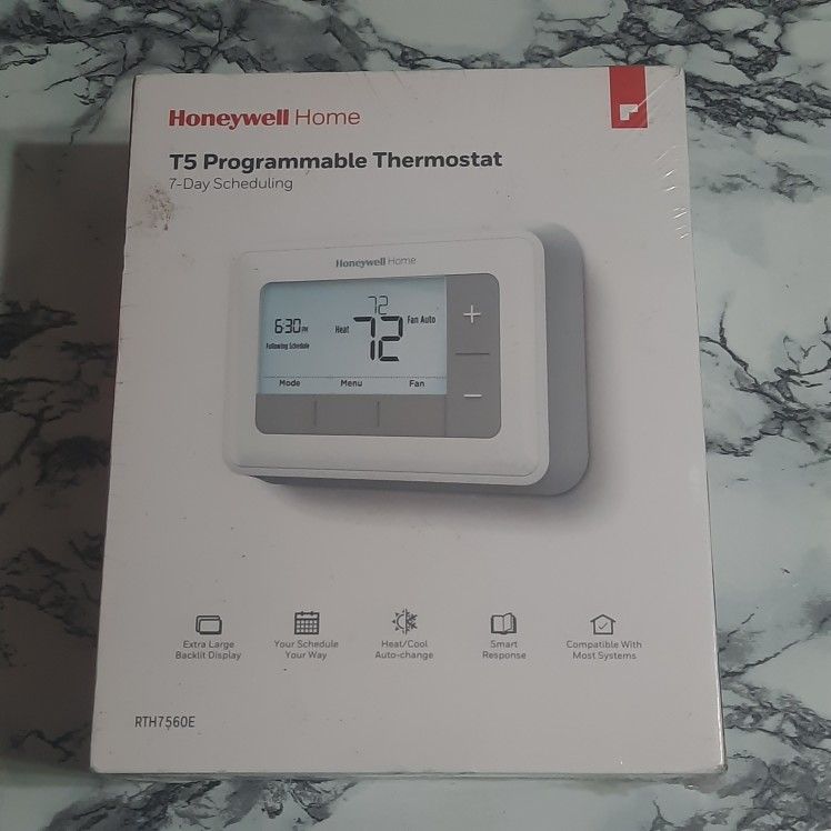 New Honeywell RTH7560E T5 7-Day Programmable Thermostat - White