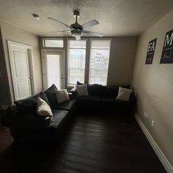 2 Matching Set Black Couches