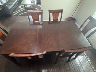 Dining room table with chairs and Cradenza
