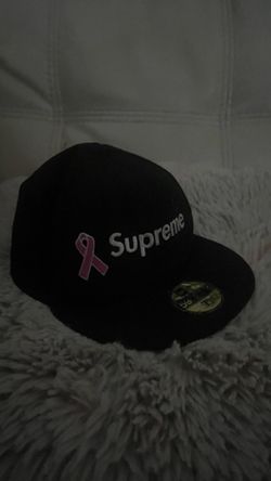 Supreme New Era Fitted Hat Black Pink Ribbon