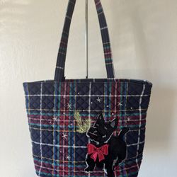 VERA BRADLEY Scottie Dog Tartan Plaid Tote Bag