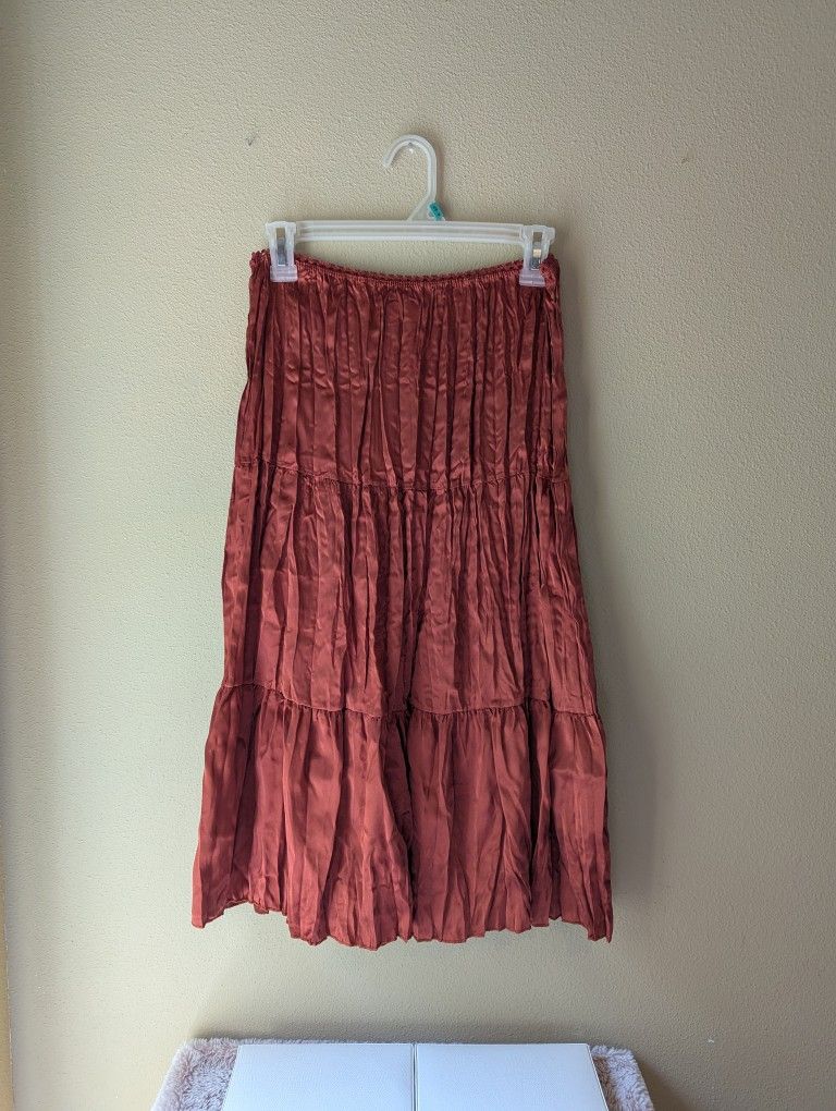 Julie's Closet Orange Flowy Skirt