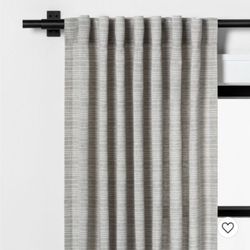 Hearth and Hand (1) Fine Stripe GRAY Sour Cream Curtain Panel 95 x 54"/Lot of 3
