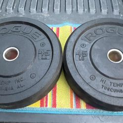 PAIR  OF ROGUE  45 LB.  HI TEMP   OLYMPIC BUMPER  PLATES 