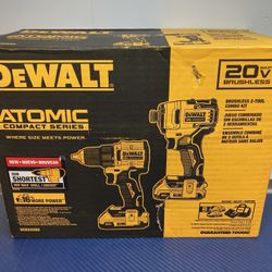 DEWALT DCK225D2 ATOMIC 20-Volt MAX Cordless Combo Kit (2-Tool) with 2x 2.0Ah Batt, Charger and Bag