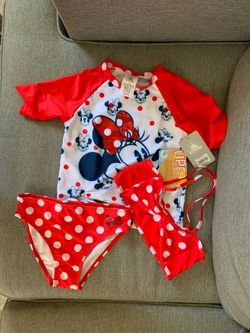 Disney 3pc Minnie Mouse swimsuit size 7/8