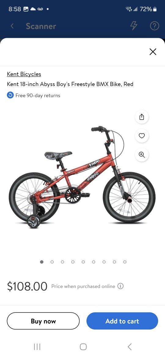 Brand New Bous 18" Bike With Training Wheels