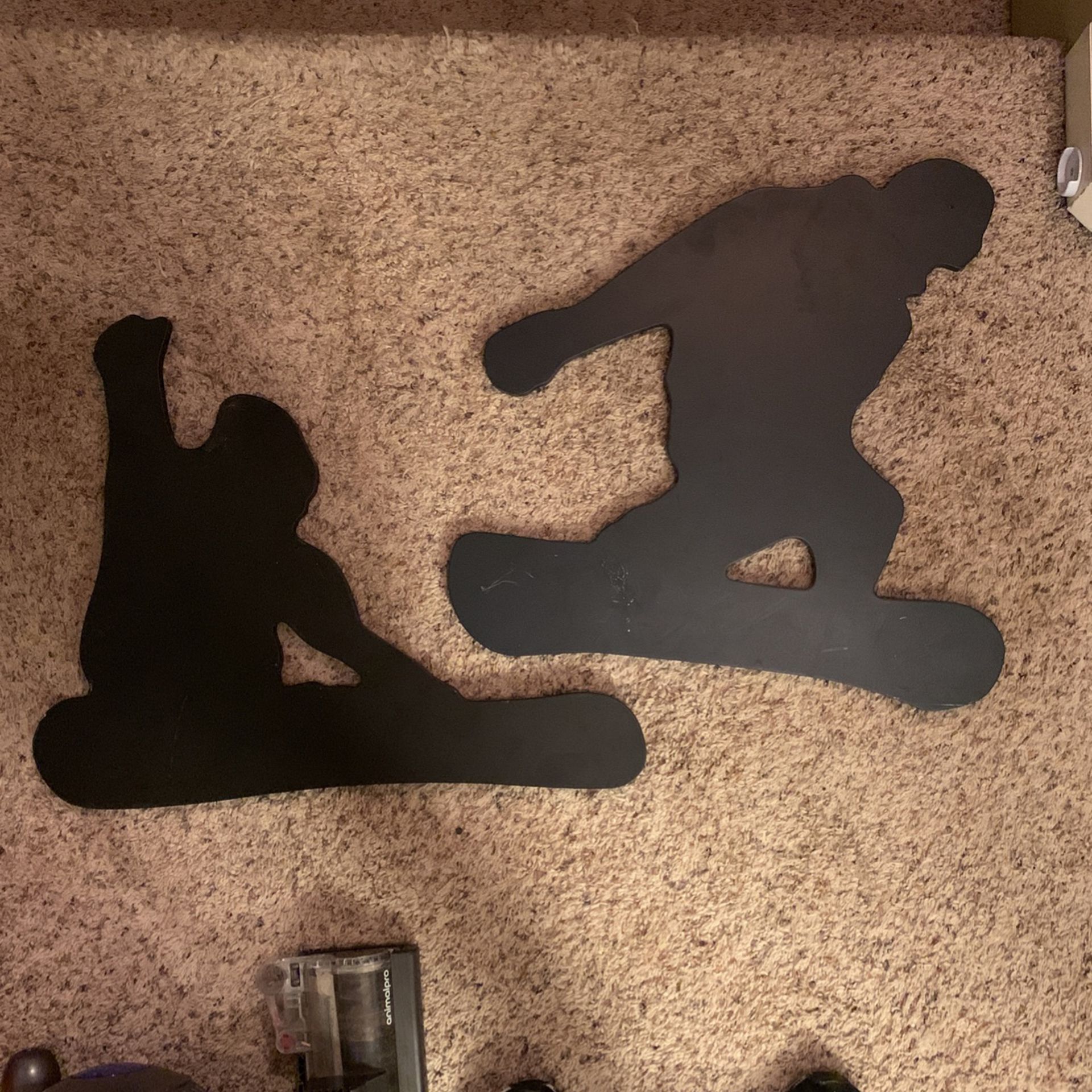 Wooden Snow Boarder Silhouettes