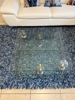 Modern Square Clear Silver Motion Coffee Table