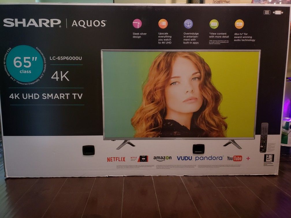 New Sharp 65" Class 4K (2160P) Smart LED TV Model LC-65P6000U