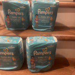 4 Pampered Baby Dry Diapers