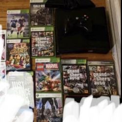 xbox with games (NO POWER CORD)