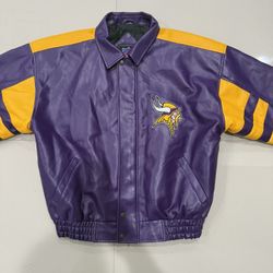 Minnesota Vikings Purple and Yellow Retro Vintage Jacket Men’s Medium
