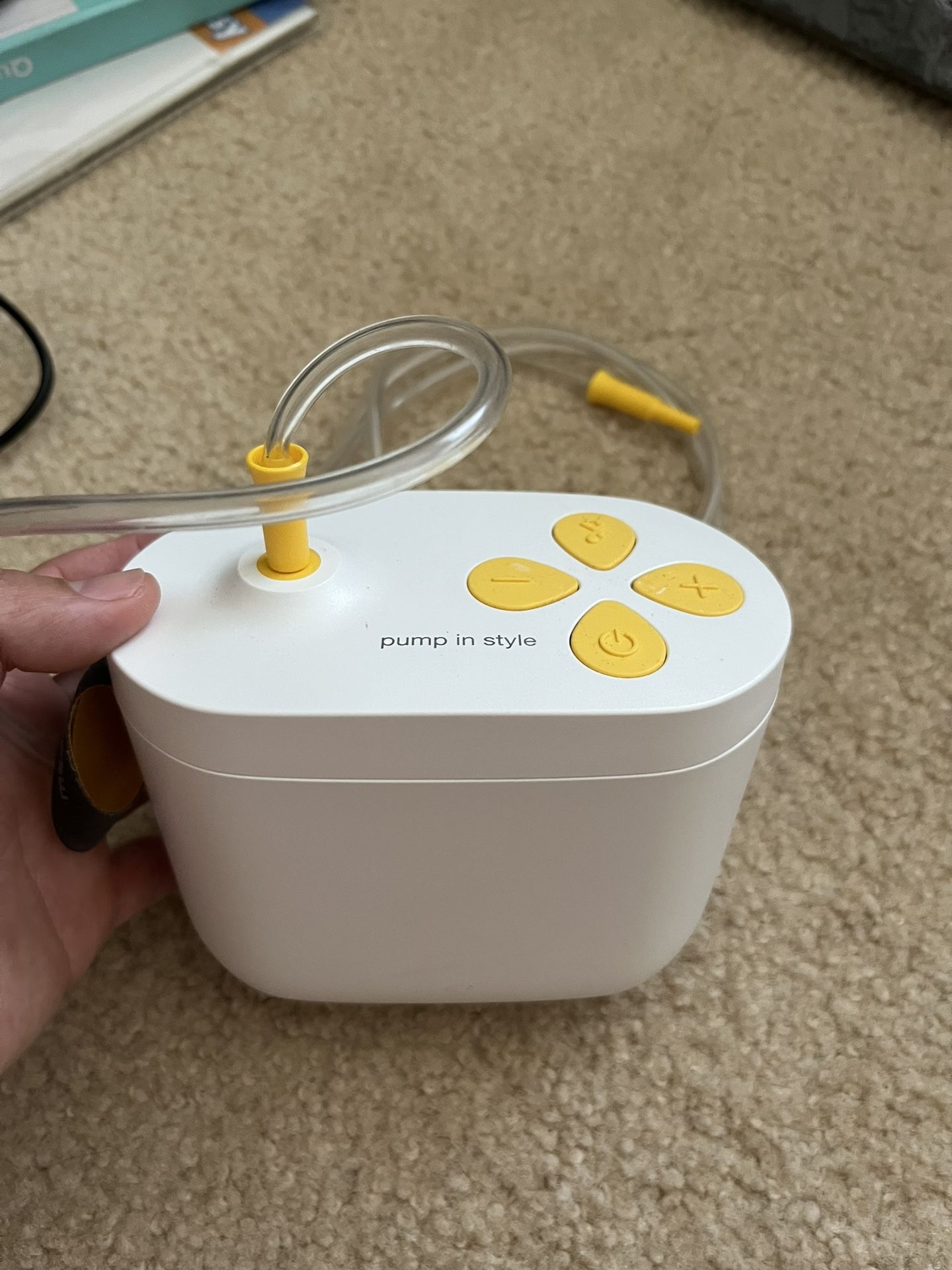 Medela pump in style body only, just open box, test working. For part only need 2 cup and adapter to use.
