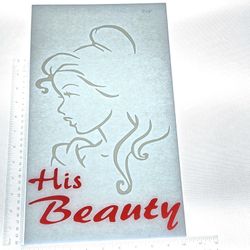 Iron On Heat Transfer  Good For T-shirts Sweaters Jackets T Shirt Design Size Is About 12x10 His Beauty #208