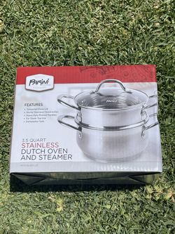 Parini 3.5 Qt Stainless Dutch Oven And Steamer