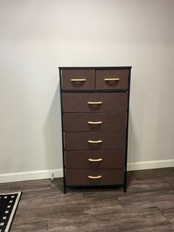 Brown tall dresser 7 fabric drawers lightweight storage