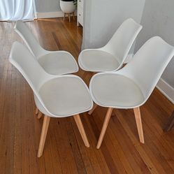 4 chairs white wood legs