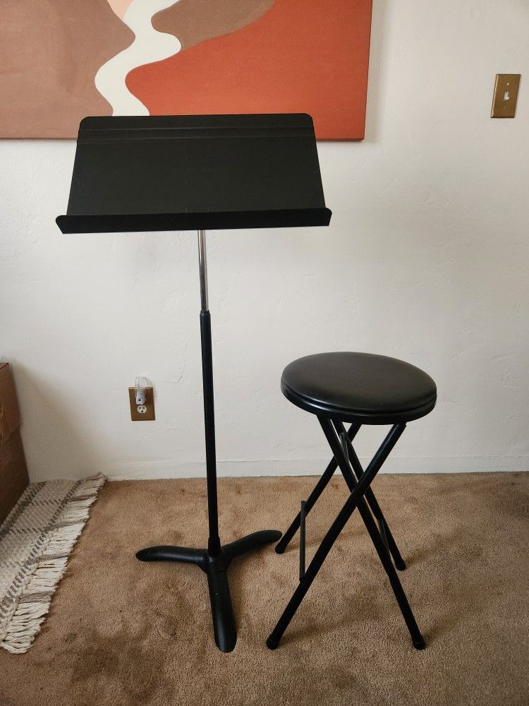 Music Stand + Folding Stool Set