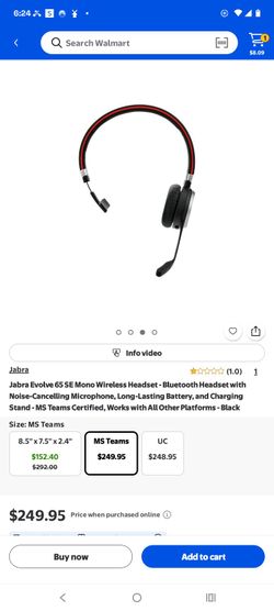Jabra Evolve 65 SE Mono Wireless Headset