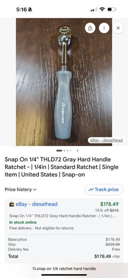 Snap On 1/4 Ratchet Hard Handle (Grey)