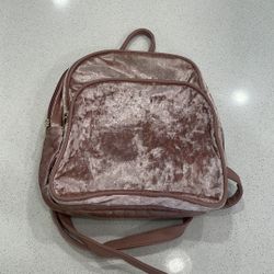 Pink Velvet Backpack 