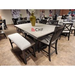 6 Pc Counter Height Dining Table Set