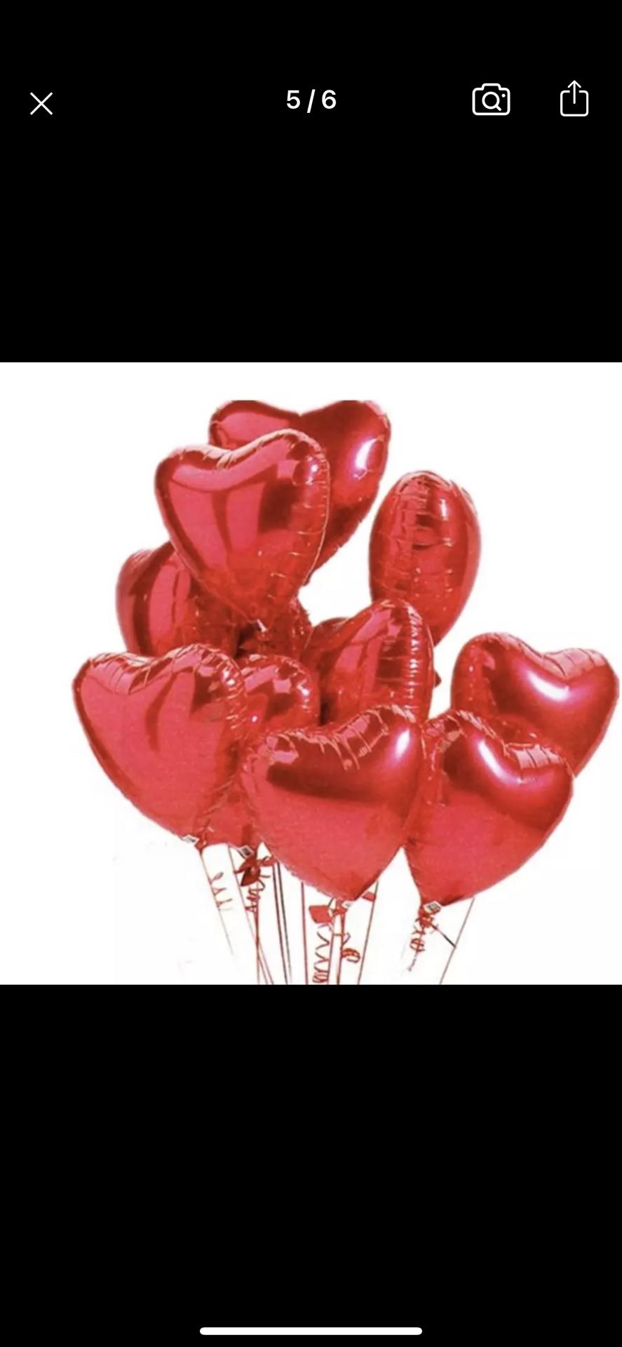 Red valentine balloons for sale $5  dollars each